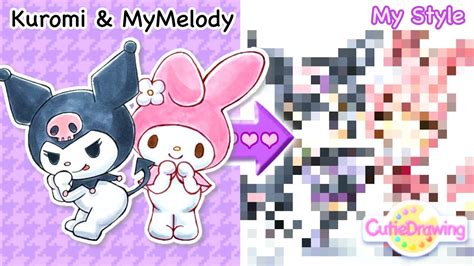 Drawing My Melody And Kuromi In Chibi Style Copic Markers Sanrio Star Characters 63 Youtube