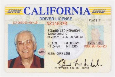 Ed Mcmahon 2005 California Drivers License