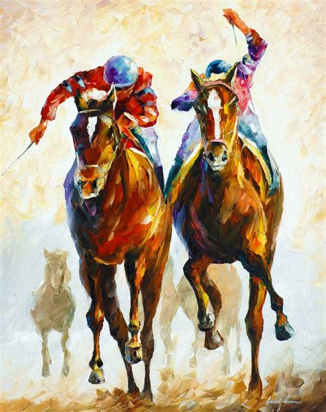 Horse Race Wall Art Print Jockeys Artwork On Canvas By Leonid Etsy In