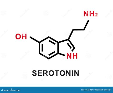 Fórmula Química Da Serotonina Estrutura Molecular Da Serotonina Ilustração Vetorial Ilustração