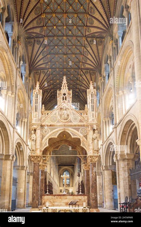 Architecture Cross Interior High Altar Of Peterborough Cathedral Hi Res