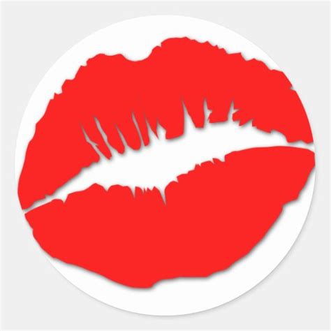 Red Kissy Lips Sticker Zazzle