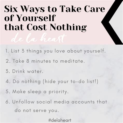 6 Ways To Take Care Of Yourself That Cost Nothing De La Heart