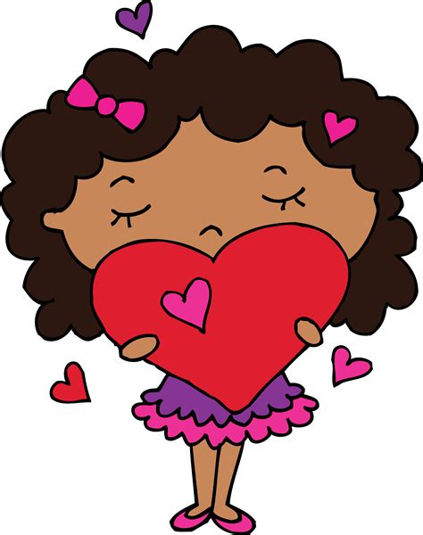 Cute Clipart Of Girl Holding A Heart Free Clip Art