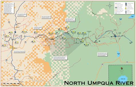 North Umpqua River Fly Fishing Map 8470040 Wap 995 Wilderness