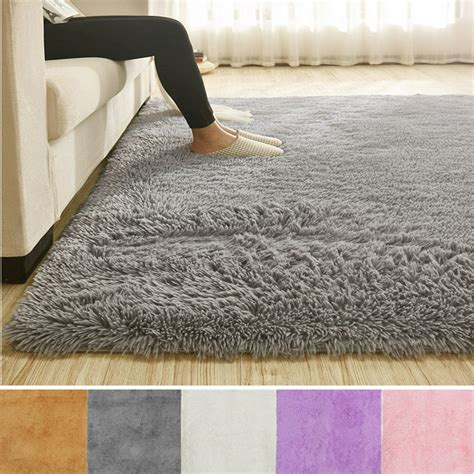 4 Sizes Soft Comfy Area Rugs For Bedroom Living Room Fluffy Shag Fur