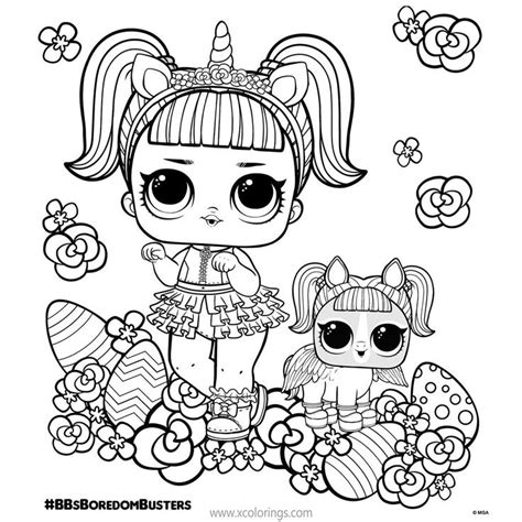 LOL Unicorn Coloring Pages Doll And Pet For Easter In 2021 Unicorn