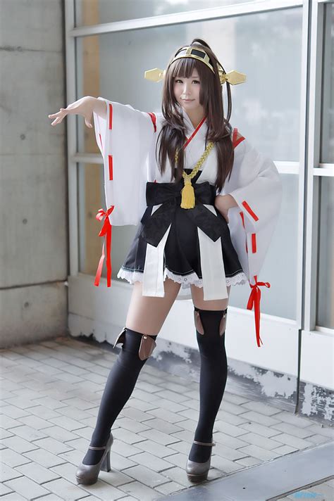 Cosplay Kongou Kancolle Dari Cosplayer Jepang Itsuki Akira Gwigwi