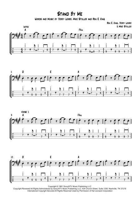 Stand By Me Bass Transcription With Tab Sheet Music Pdf Download