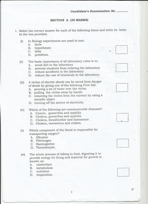 Form Two Study Notes Past Papers Blog Biology Form Two Secondary