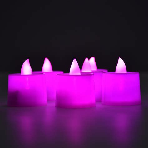 6632 Pink Flameless Led Tealights Smokeless Plastic Decorative Candles