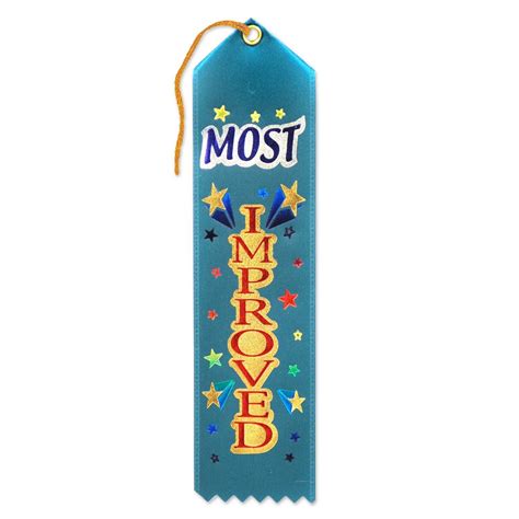 Most Improved Award Ribbon | Award ribbon, Beistle, Award ribbons