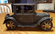 VINTAGE LARGE 8 1/2 INCH LONG BLACK CAST IRON MODEL T CAR TOY ...