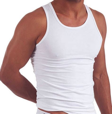 New Men Plain White Vest Mens Cotton Tank Top S Xxl Uk Lot Ebay