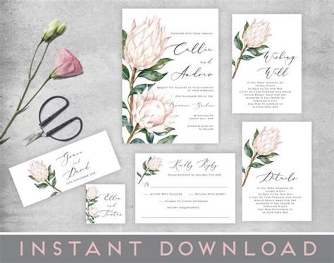 Printable Wedding Invitation Sets Template Invitation Suite