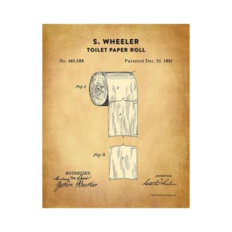 1891 Toilet Paper Roll Patent Print Patent By Decals4mywalls
