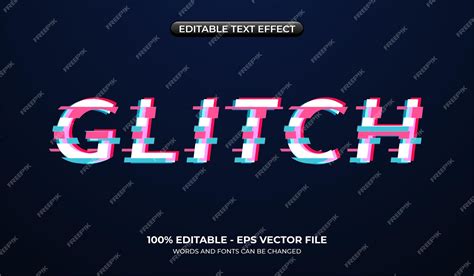 Premium Vector Glitch Text Effect Editable Broken Signal Text Effect