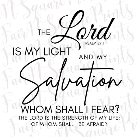 The Lord Is My Light And My Salvation Psalm Png File Etsy