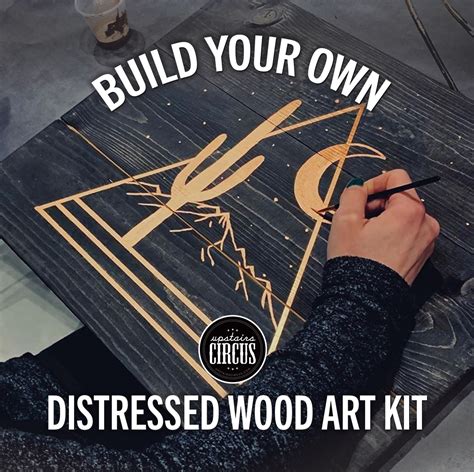 Diy Distressed Wood Art Kit 2 Pack Upstairs Circus Diy Workshop