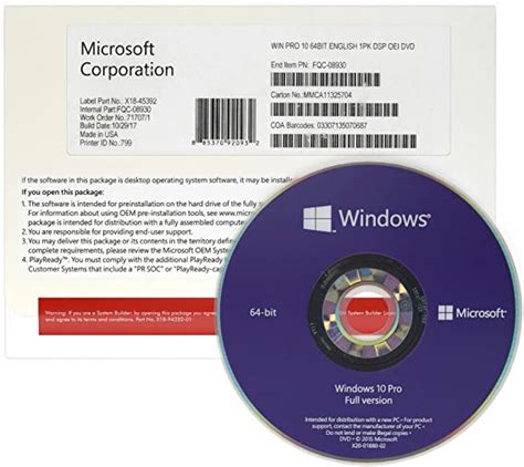 Microsoft Win Pro 10 64 Bit Eng Intl 1pk Dsp Oei Dvd Oem Almiria
