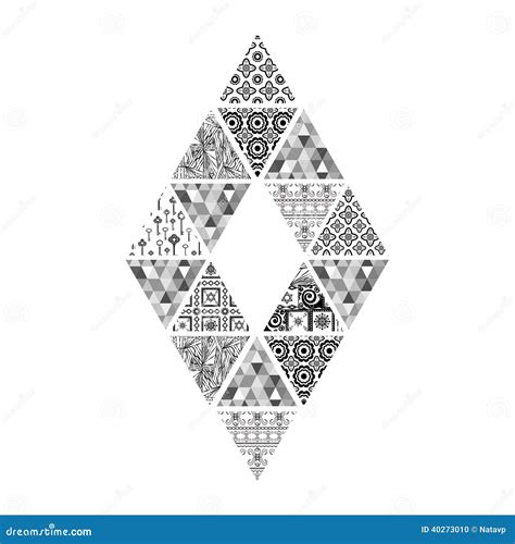 Figure Of Black And White Diamond Shaped Triangles With Different