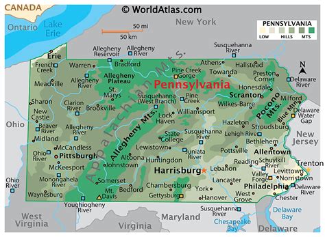 Pennsylvania County Map Region