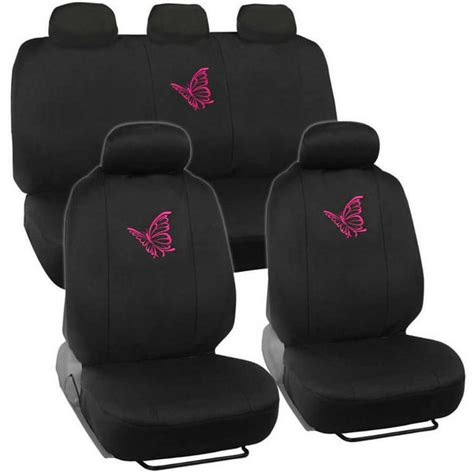 bdk pink butterfly design car seat covers full set 9 piece