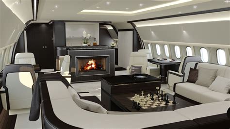 Marvelous Private Jet Interior Design Companies With Modern Leather