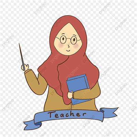 Ilustrasi Muslim Bekerja Sebagai Guru Guru Profesi Pekerjaan Png