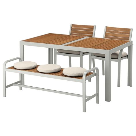 Shop low prices on dining room chairs & benches. SJÄLLAND, Tisch+2 Stühle+Bank/außen, hellbraun, beige ...