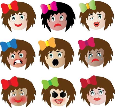 Female Emtional Faces Svg Vector Uidownload