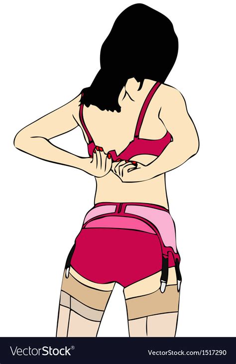 A Woman Takes Off Her Bra Royalty Free Vector Image