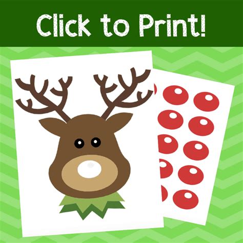 Pin The Nose On Rudolph Printable Christmas Party Game Christmas