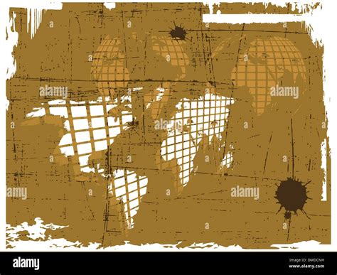 The Vector Retro Grunge World Map Stock Vector Image And Art Alamy