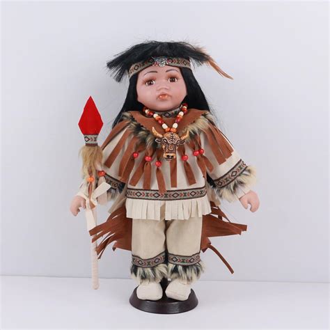 Kinnex Collections Since 1997 12 Collectible Native American Indian Porcelain Doll