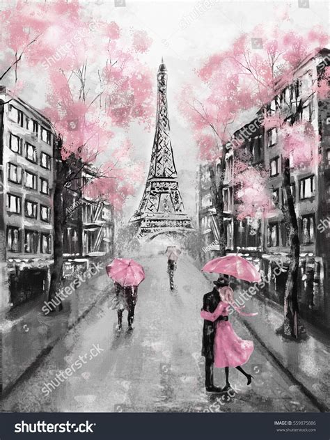 Eiffel Tower France Wallpaper Oil Painting Paris European City