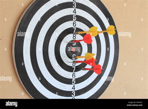 Dartboard With Darts Stock Photo Alamy