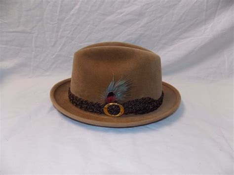 Vintage Stetson Sovereign Classic Tan Smooth Felt Hat 7 With Box