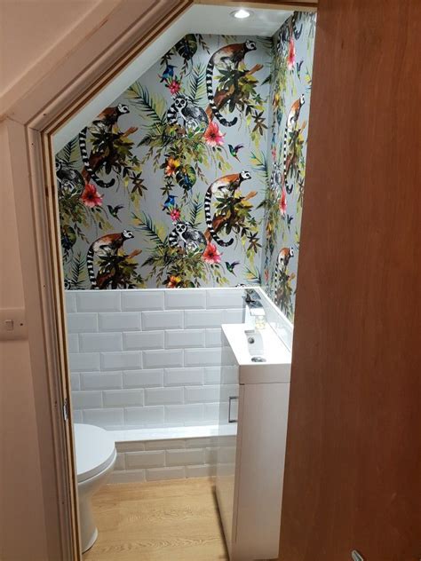 39+ ideas bathroom scandinavian toilets for 2019. Small Understairs Toilet, Subway Tiles ... in 2020 (With ...