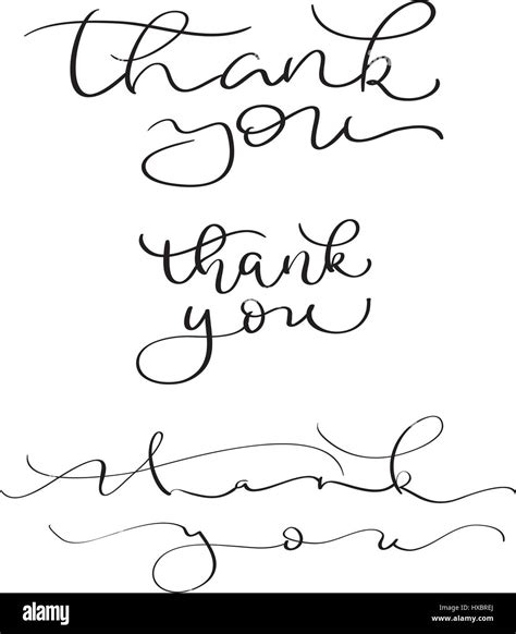 Set Of Hand Drawn Vector Thank You Text On White Background