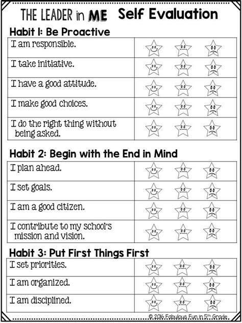 Printable 7 Habits Worksheets