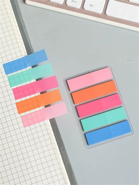 Pcs Fluorescent Strip Shaped Sticky Note Memo Indexing Stationery