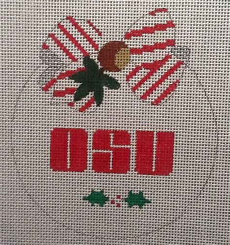 Needlepoint Ohio State Buckeyes Osu Ornament Counted Cross Stitch