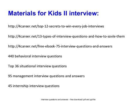 Kids Ii Interview Questions And Answers