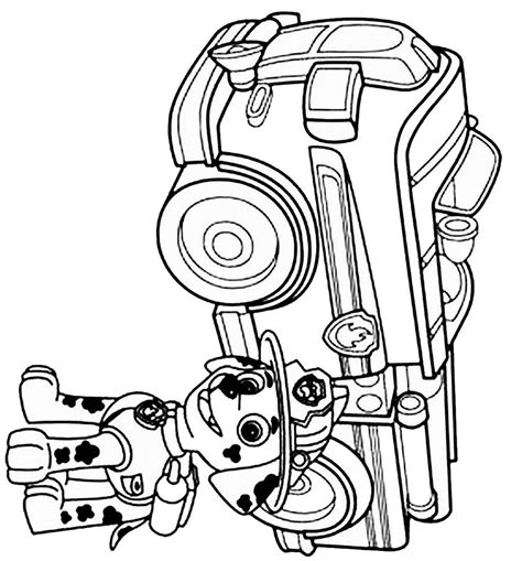 Choose your favorite coloring page and color it in bright colors. Marshall with his firetruck coloring page Paw Patrol | Coloring Pages for kids | Pinterest ...