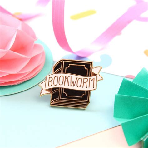 bookworm enamel pin enamel pins pin and patches book pins