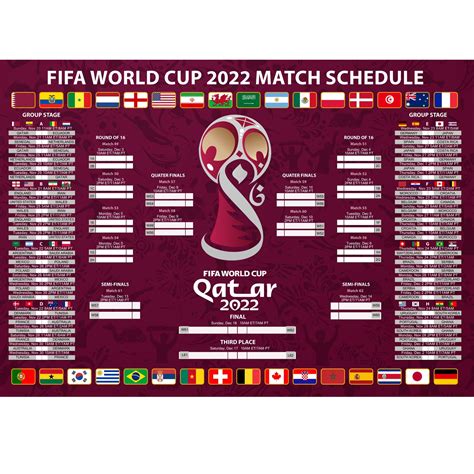 Calendrier De La Coupe Du Monde 2022 Poster