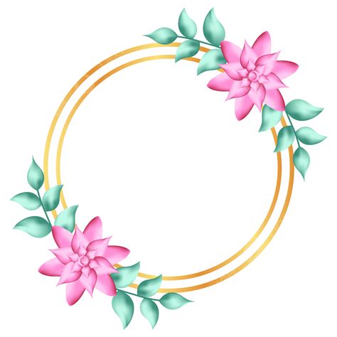 Gambar Ilustrasi Vektor Bingkai Lingkaran Dengan Ornamen Bunga Floral