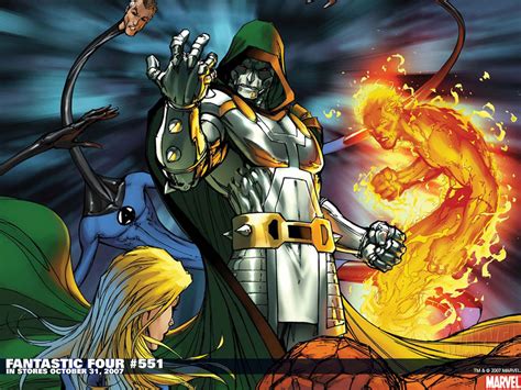 Ben Grimm Doctor Doom Fantastic Four Human Torch Marvel Comics Invisible Woman Johnny Storm