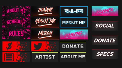 Perfectly made to boost your stream! Twitch Panels - Stream Panel Templates For Your Twitch Profile